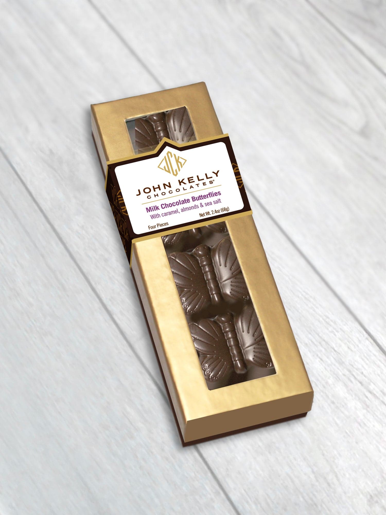 4 Pc John Kelly Milk Chocolate Butterflies