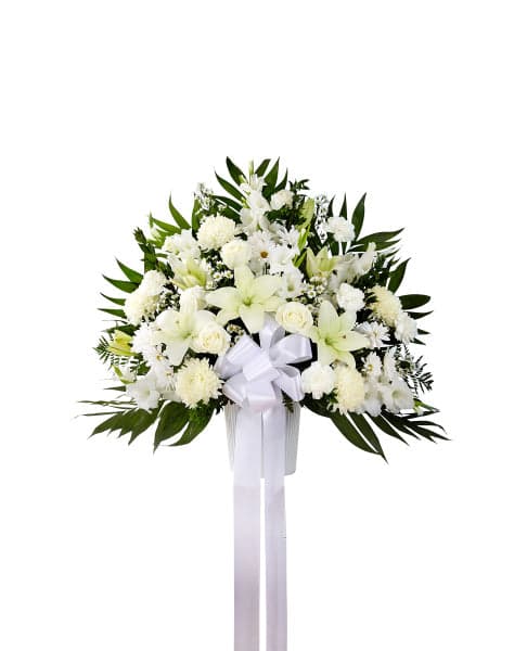 HEARTFELT SYMPATHY URN IN WHITE