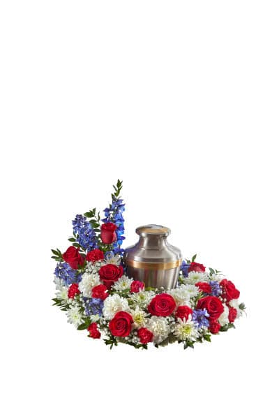 URN WREATH IN PATRIOTIC